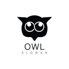 Owl bird illustration logo template vector