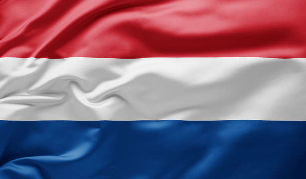 Waving national flag of the Netherlands