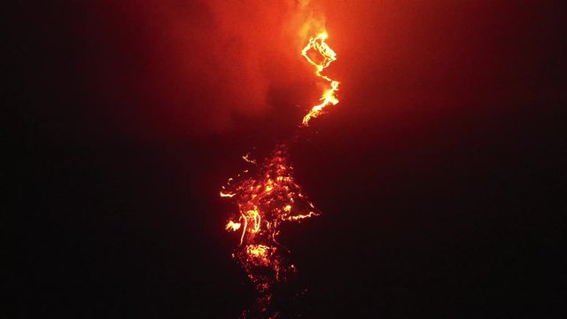 Le piton de la Fournaise - &eacute;ruption 25 octobre 2019