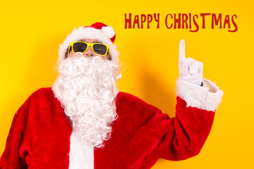 santa claus pointing finger christmas greeting