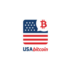 USA bitcoin Icon Symbol , Vector template