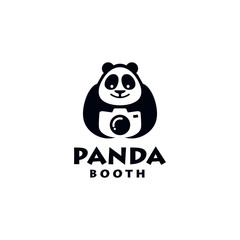 Panda Photo Booth Logo, Photography silhouette illustration symbol