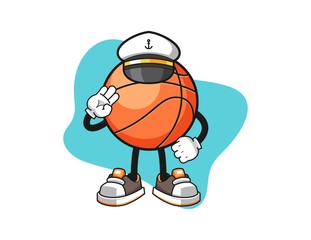 Obraz premium Basketball ship master cartoon. Mascot Character vector.
