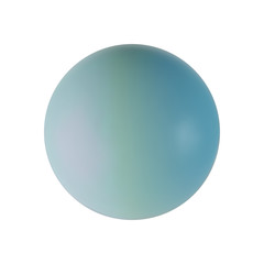 Blue sphere of ball realistic isolated on white background. Decoration element for design. Vector illustration