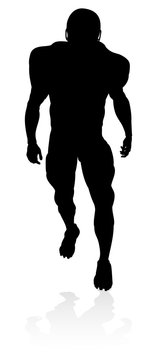 recommend clip art: Detailed American Football player sports silhouette