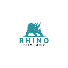 Silhouette of Rhino logo design inspiration - vector