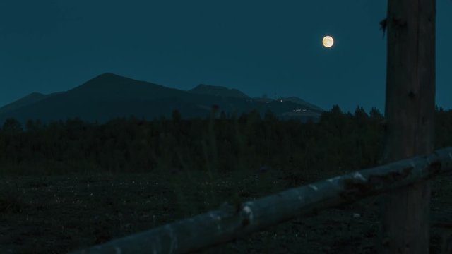 Full moon rising behind trees in the Parang Mountains, near the Petrosani city - Romania, Europe.
Time lapse shot. No birds, flicker free.