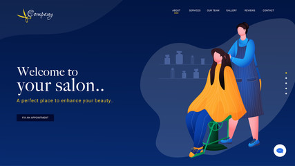 Landing page or web banner design for Welcome to Female Salon.