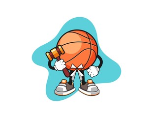 Basketball judge cartoon cartoon. Mascot Character vector.