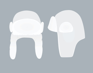 Russian white hat. vector illustration