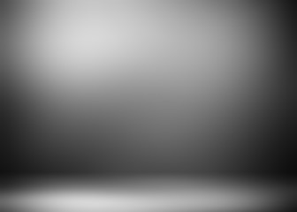 Dark grey 3d illustration. Abstract metal wall and floor background. Black vignette. Low light and shade pattern.