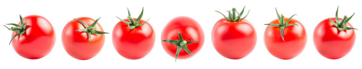 Vegetable pattern of red tomatoes on white background. Isolated on white background