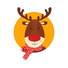 Isolated cute deer in scandinavian style