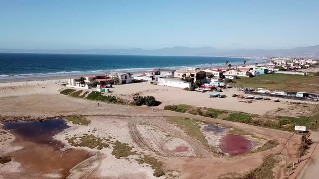 aerial shot of estero beach in Ensenada mexico