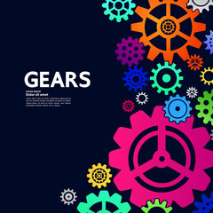 Gears creative idea set for business vector illustration.