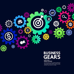 Fototapeta premium Gears creative idea set for business vector illustration.
