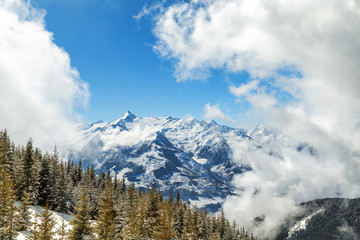 Großes Wiesbachhorn mountain peak in winter as seen from Kitzsteinhorn skiing resort