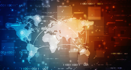 2d illustration world map abstract background