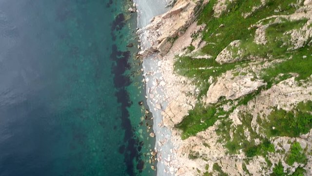 Flying over the coast
