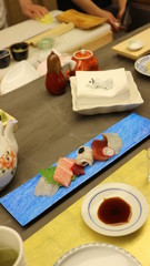 Japanese food sashimi, salmon, tuna