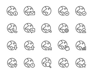 set of world icons, globe, global, internet, world, connect