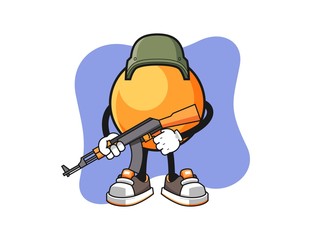 Ping pong ball soldier cartoon. Mascot Character vector.