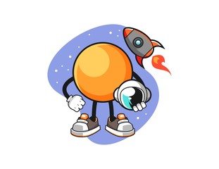 Ping pong ball astronaut cartoon cartoon. Mascot Character vector.