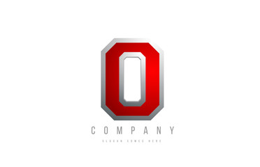 O red metal metallic grey logo letter alphabet for company icon design