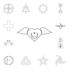 religion symbol, sufism outline icon. element of religion symbol illustration. signs and symbols icon can be used for web, logo, mobile app, ui, ux