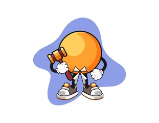 Ping pong ball judge cartoon cartoon. Mascot Character vector.