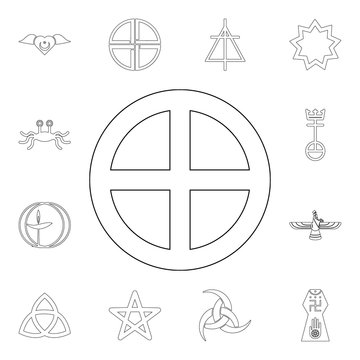 religion symbol, paganism outline icon. element of religion symbol illustration. signs and symbols icon can be used for web, logo, mobile app, ui, ux