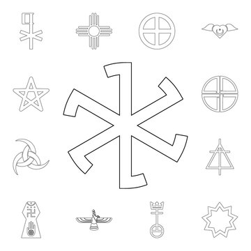 religion symbol, paganism outline icon. element of religion symbol illustration. signs and symbols icon can be used for web, logo, mobile app, ui, ux