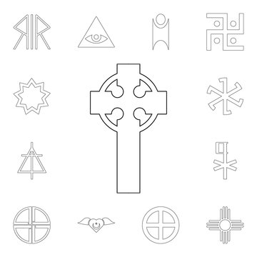 religion symbol, celtic cross outline icon. element of religion symbol illustration. signs and symbols icon can be used for web, logo, mobile app, ui, ux