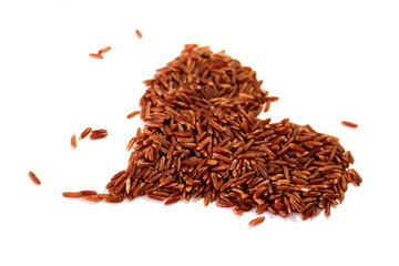 Fototapeta na wymiar Unpolished brown rice. Natural grain. Long Grain Rice Useful product. Dietary food. Wild rice.