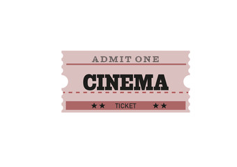 Illustration of cinema ticket on white background