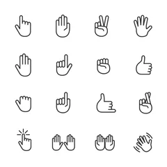 Fotobehang Vector set of hand line icons. © Maksim
