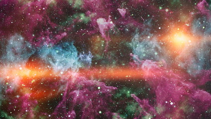 Colorful deep space. Universe concept background. Purple nebula in outer space. Elements of this...