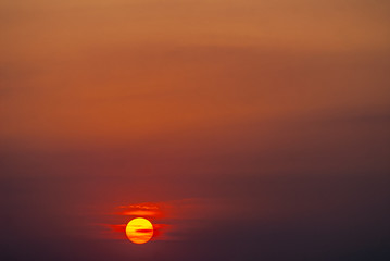 Orange Sky in the Evening at Sunset.