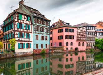 Walking in La Petite France district in Strasbourg, France