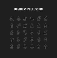 Collection Linear Icons of Business Profession
