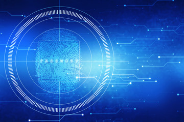 Fingerprint Scanning Technology Concept 2d Illustration