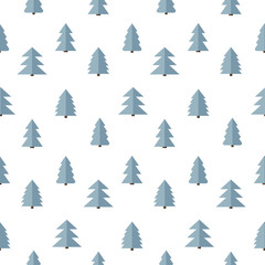 Obraz premium Seamless christmas tree pattern. Background merry christmas textiles, fabrics, cotton fabric, covers, wallpaper, print, gift wrapping, postcard, scrapbooking. Raster copy.