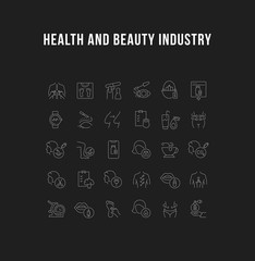Collection Linear Icons of Health and Beauty Industry