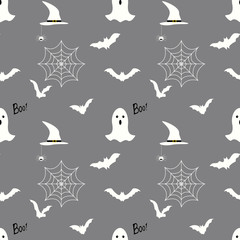 Seamless pattern with Halloween. Background for textiles, fabrics, covers, wallpapers, print, gift wrapping and scrapbooking. Raster copy.