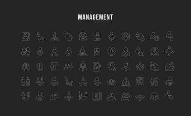 Set Vector Line Icons of Management