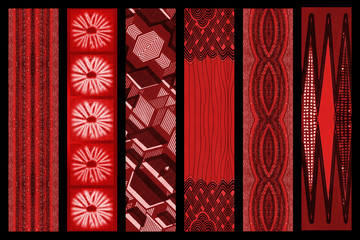 African fabrics, red and black colors 