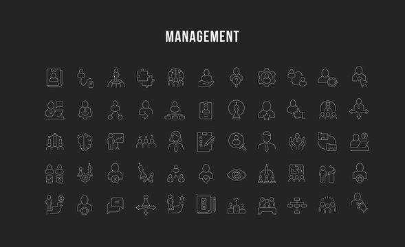 Set Vector Line Icons of Management