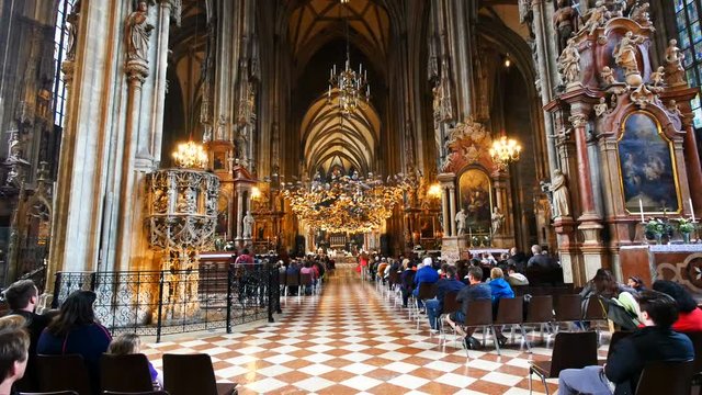 Vienna, Austria, inside Saint Stephan church