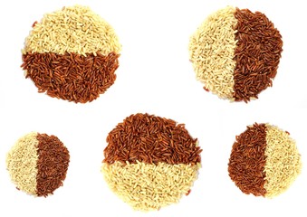 Unpolished brown rice. Natural grain. Long Grain Rice Useful product. Dietary food. Wild rice.