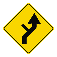 Traffic road signs yellow black diamond label